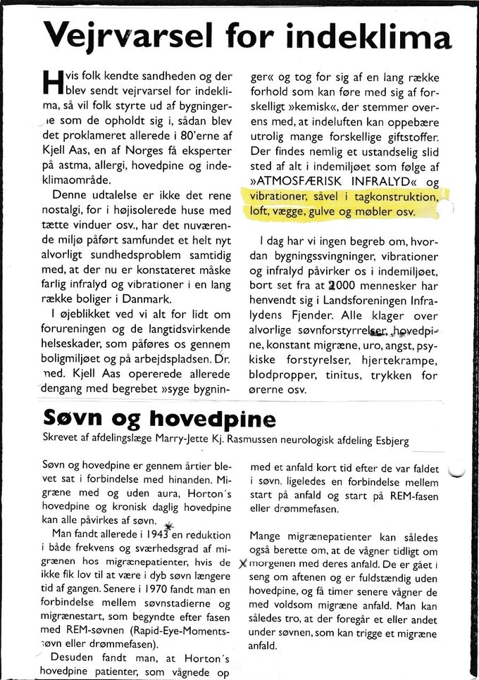 Artikel fra Hovedpine Foreningens Medlemsblad år 2000